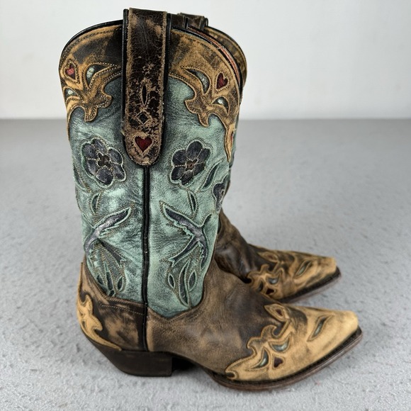 Dan Post Other - Vtg Dan Post Bluebird Snip Toe Women's 6.5M Leather Western Cowboy Boots DP3544